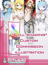 Artist commission body pillow: Look for your dreamed custom OC / character Dakimakura - CELL SHADING Painted version - 1