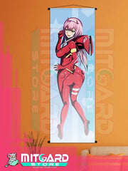DARLING IN THE FRANXX Zero Two wall scroll fabric or Adhesive Vinyl poster - Fabric poster WITH plastic pole / 50cm x 150cm - 1