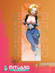 DRAGON BALL SUPER Android 18 wall scroll fabric or Adhesive Vinyl poster - Vinil poster GLOSSY / 50cm x 150cm - 2