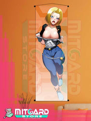 DRAGON BALL SUPER Android 18 wall scroll fabric or Adhesive Vinyl poster - Fabric poster WITH plastic pole / 50cm x 150cm - 1