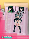 MY HERO ACADEMIA Tsuyu Asui - Bed Sheet or Duvet Cover Anime videogame - Flat bed sheet + 2 set 70x45cm Pillow cover / 120cm x 200cm / 