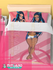 POKEMON SWORD & SHIELD Nessa - Bed Sheet or Duvet Cover Anime videogame - Duvet cover + 2 set 70x45cm Pillow cover / 120cm x 200cm / Poplin 